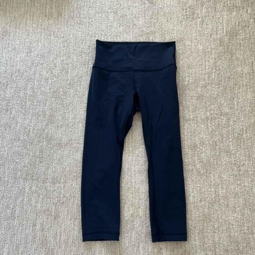 LULULEMON Wunder Under Crop Leggings Navy 6